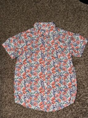 Janie and Jake Boys Floral Poplin Button Down Shirt Size 10